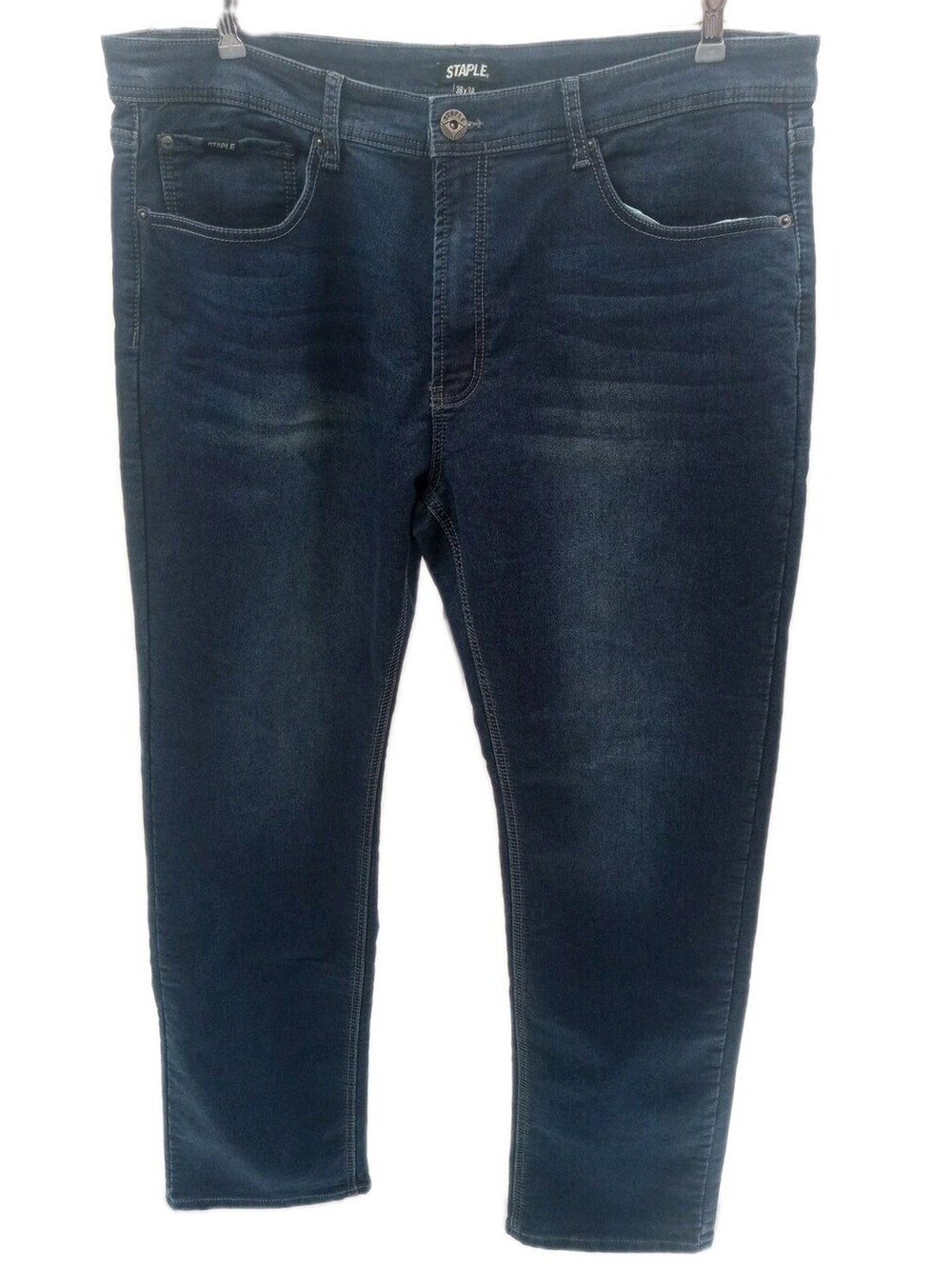 Staple Pigeon Jeans Mens 38X34 Blue Denim Straight Stretch Casual Pants Preppy
